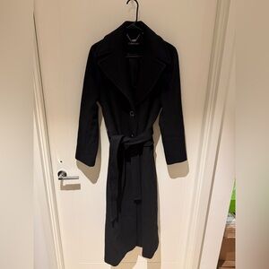 Great Condition Calvin Klein Belted Coat with detachable fur collar